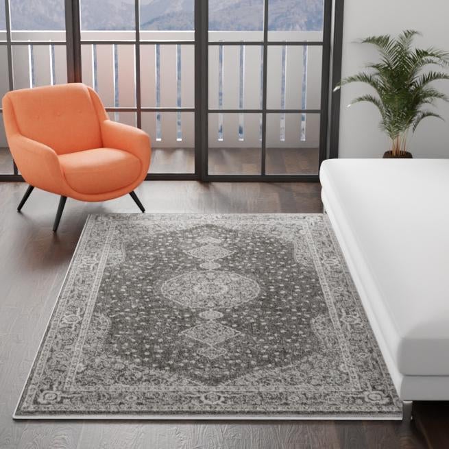 Dover Terrace Collection Area Rug - Marina (Dark Gray)