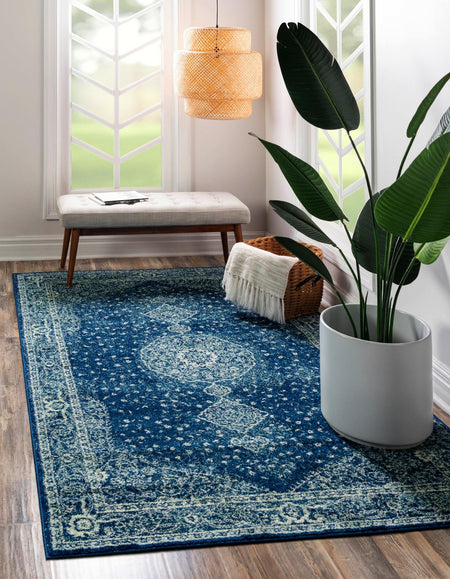 Dover Terrace Collection Area Rug - Marina (Navy Blue)