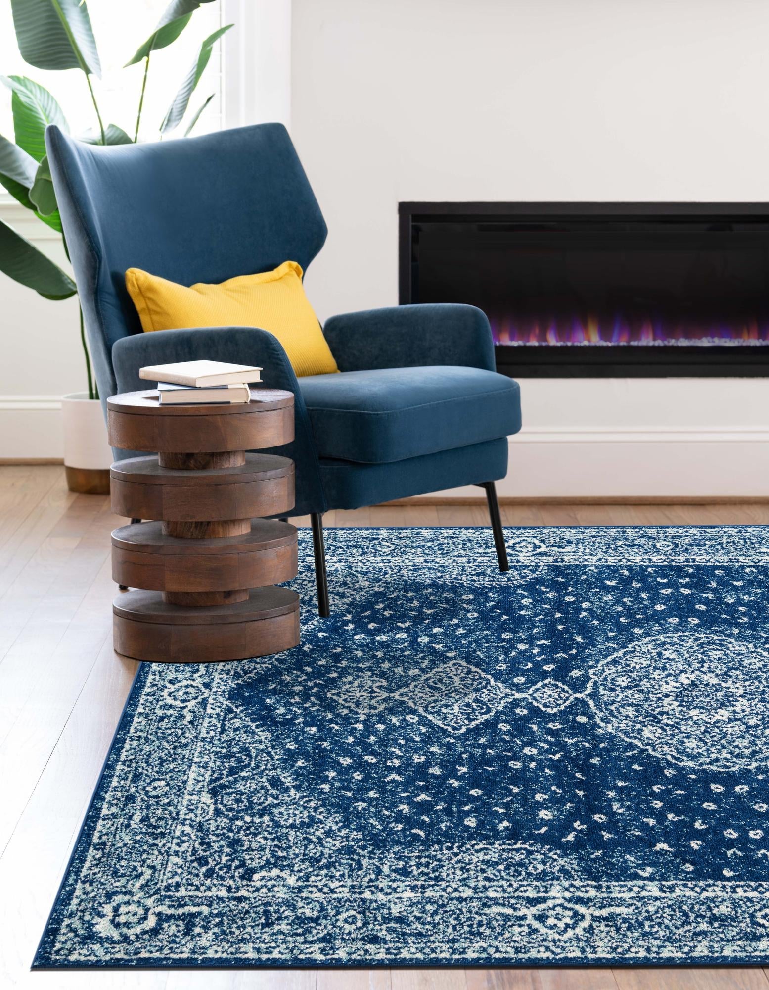 Dover Terrace Collection Area Rug - Marina (Navy Blue)