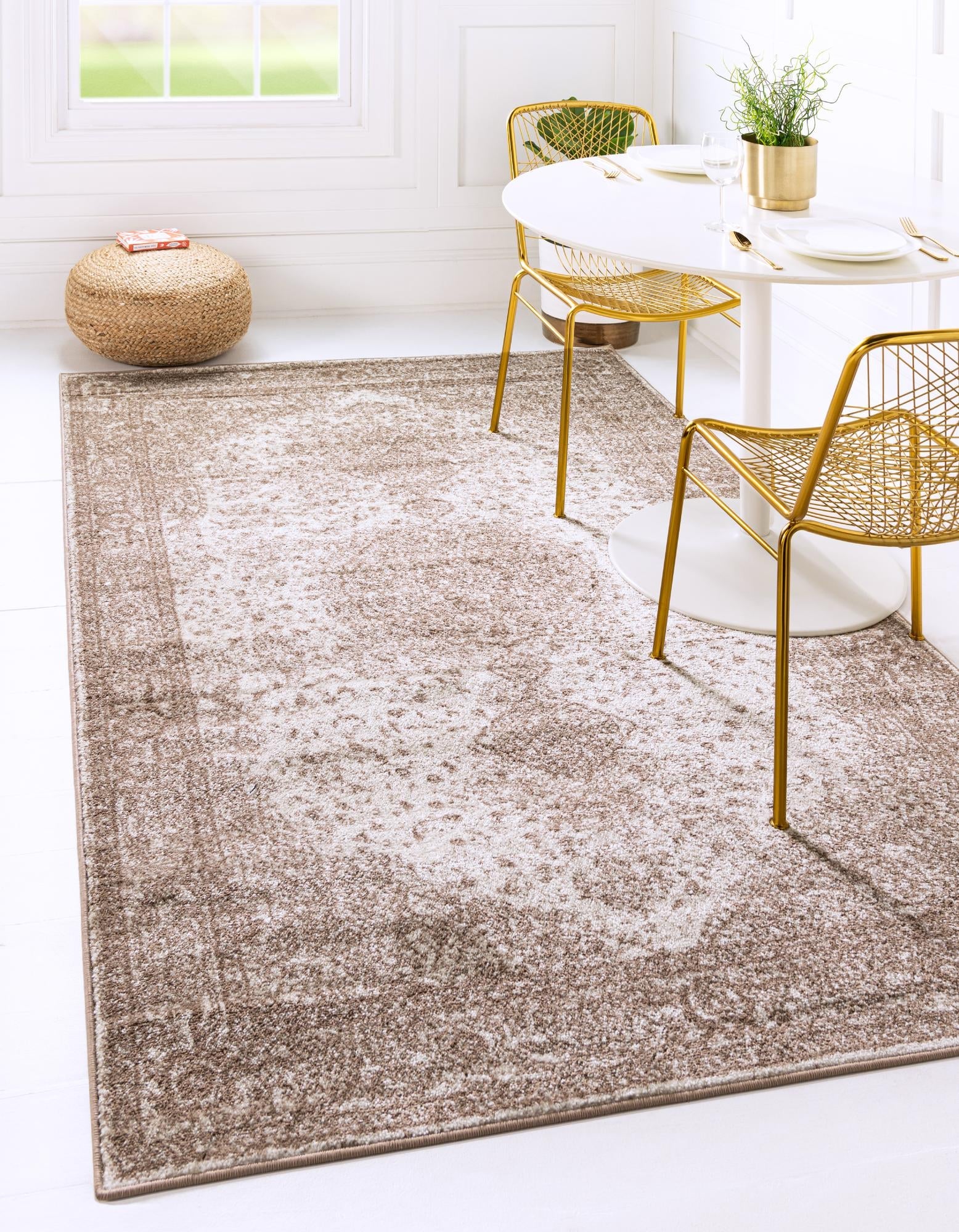 Dover Terrace Collection Area Rug - Marina (Light Brown)