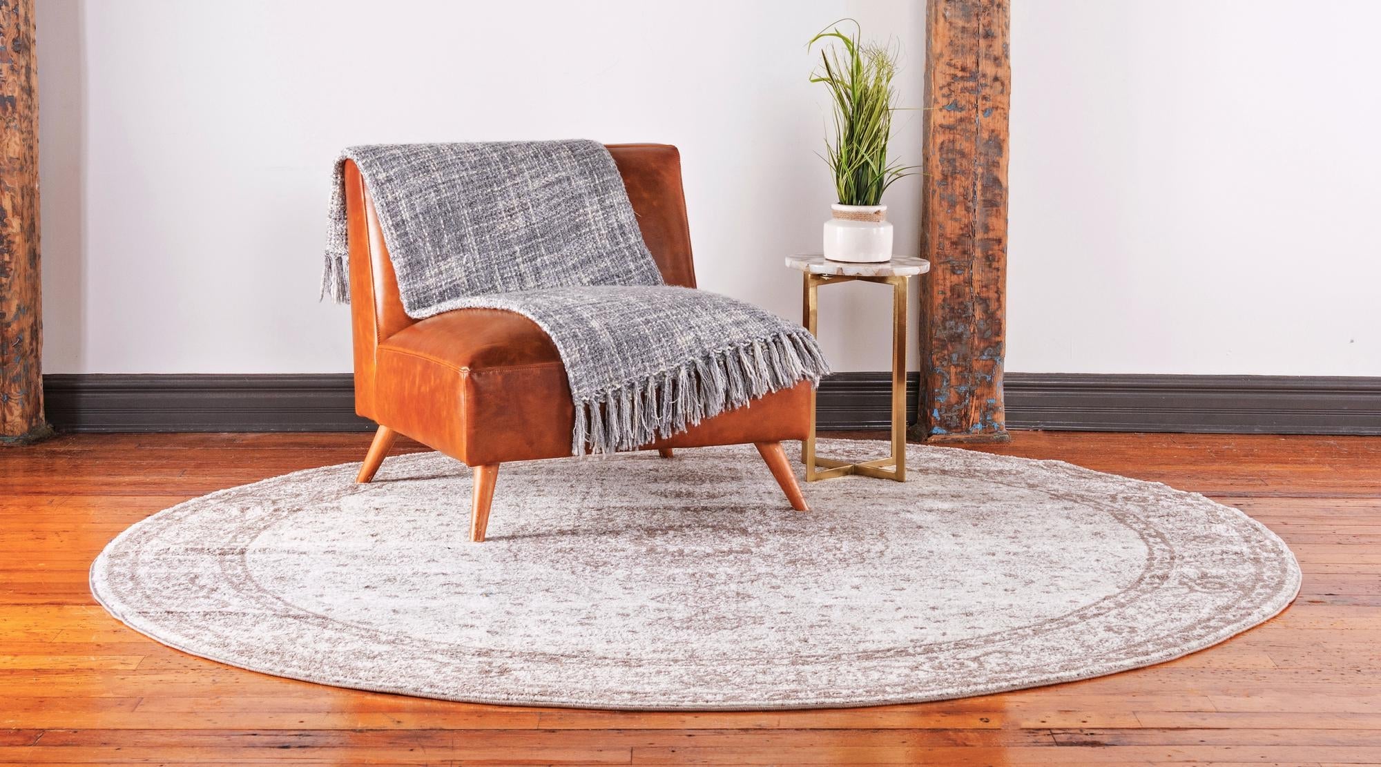 Dover Terrace Collection Area Rug - Marina (Light Brown)