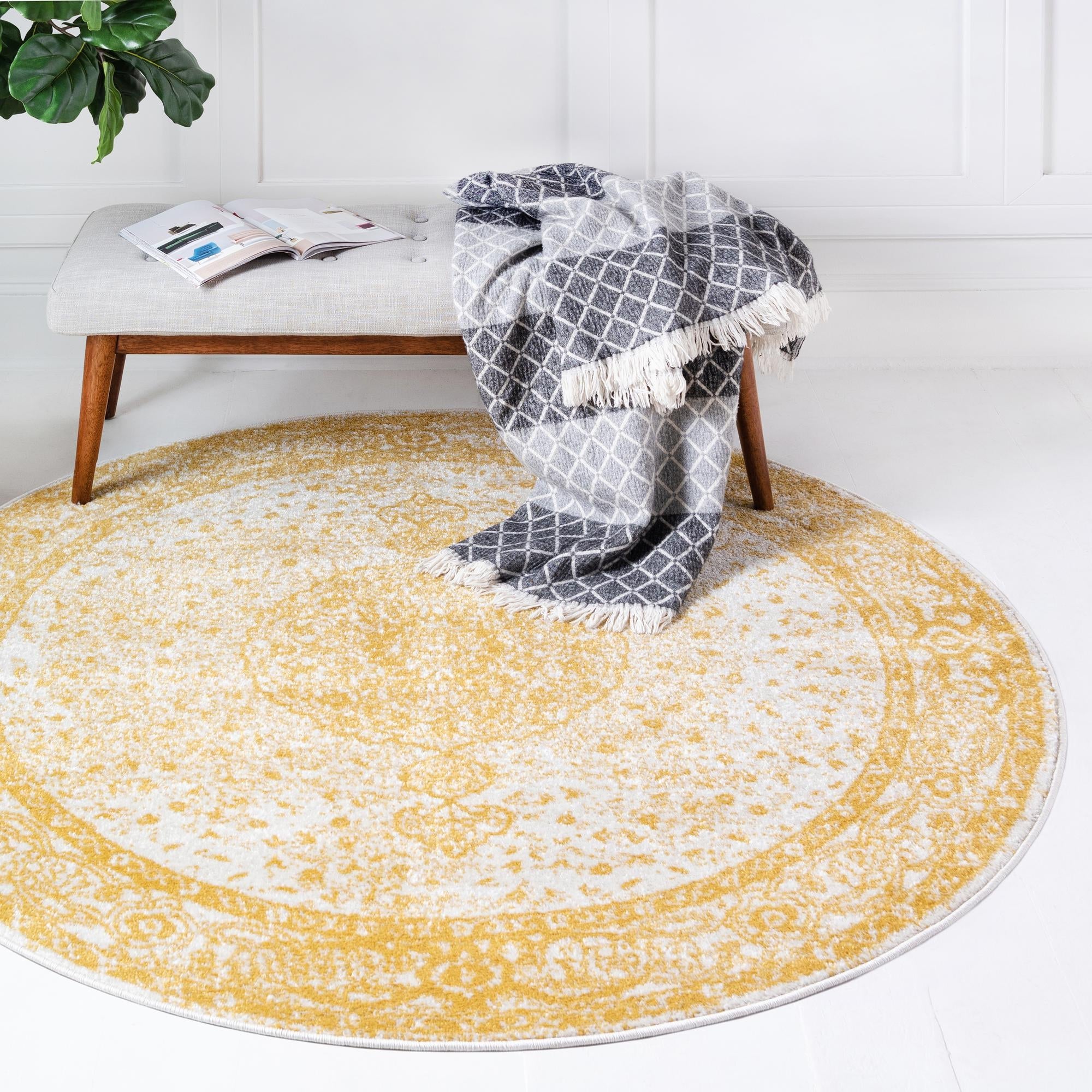 Dover Terrace Collection Area Rug - Marina (Yellow)