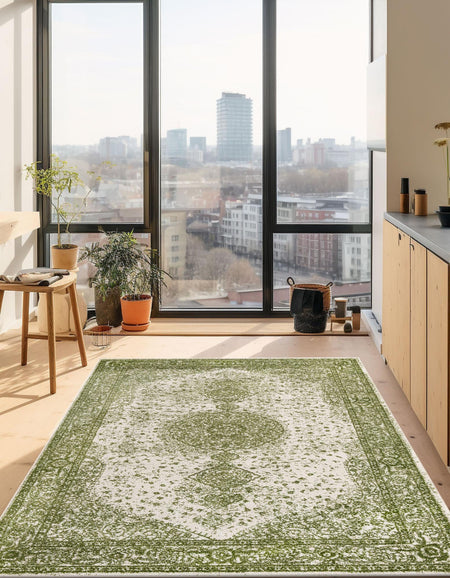 Dover Terrace Collection Area Rug - Marina (Green)