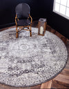 Dover Terrace Collection Area Rug -  Lagoon (Ivory) Round Ivory  lifestyle 22