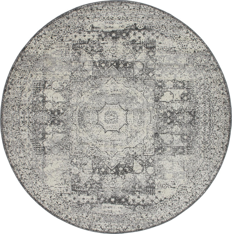 Dover Terrace Collection Area Rug -  Lagoon (Ivory) Round Ivory Main