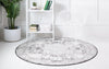 Dover Terrace Collection Area Rug -  Lagoon (Ivory) Round Ivory  lifestyle 5