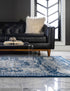 Dover Terrace Collection Area Rug -  Lagoon (Ivory and Blue)