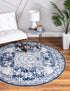 Dover Terrace Collection Area Rug -  Lagoon (Ivory and Blue)