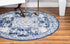 Dover Terrace Collection Area Rug -  Lagoon (Ivory and Blue)