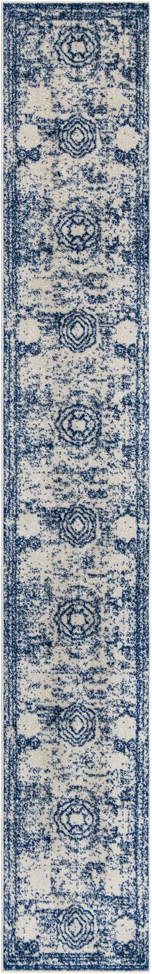 Dover Terrace Collection Area Rug -  Lagoon (Ivory and Blue)