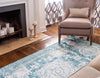 Dover Terrace Collection Area Rug -  Lagoon (Turquoise) Rectangle Turquoise  lifestyle 9