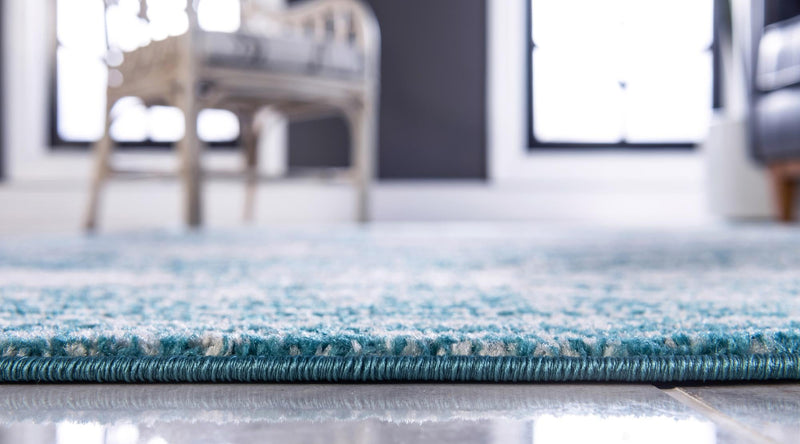 Dover Terrace Collection Area Rug -  Lagoon (Turquoise) Round Turquoise  lifestyle 3