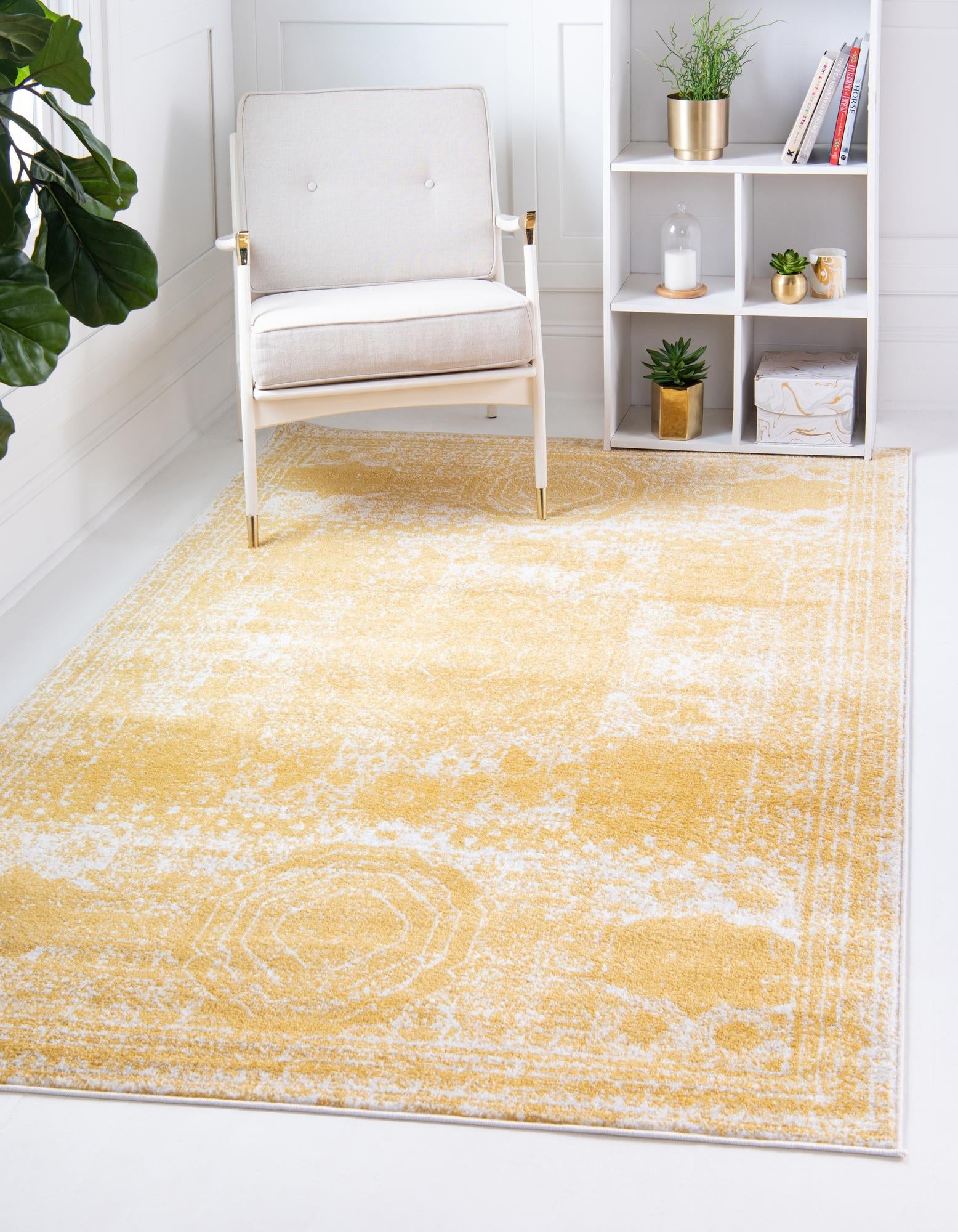 Dover Terrace Collection Area Rug -  Lagoon (Yellow)