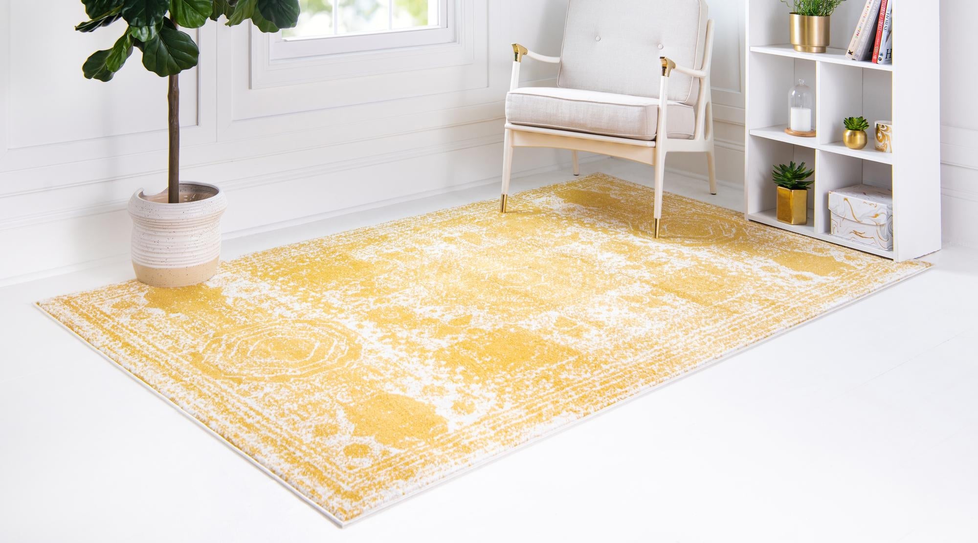 Dover Terrace Collection Area Rug -  Lagoon (Yellow)