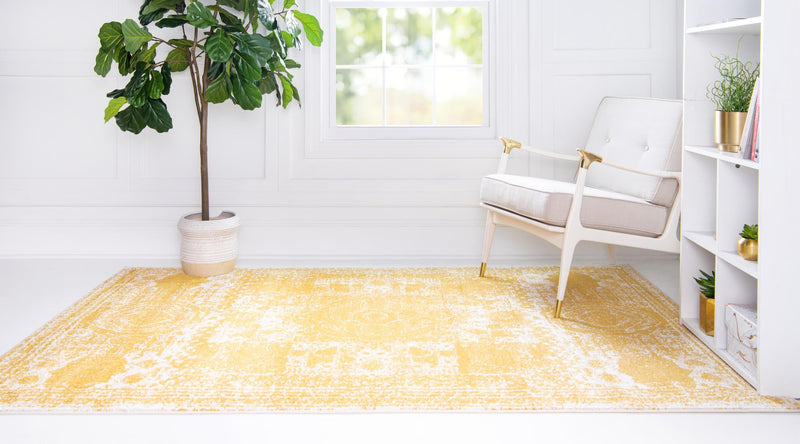 Dover Terrace Collection Area Rug -  Lagoon (Yellow) Rectangle Yellow  lifestyle 3