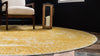 Dover Terrace Collection Area Rug -  Lagoon (Yellow) Round Yellow  lifestyle 6