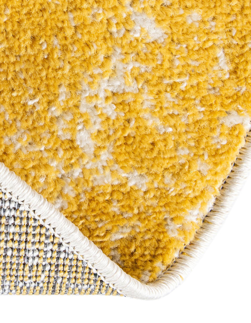 Dover Terrace Collection Area Rug -  Lagoon (Yellow) Round Yellow  lifestyle 25