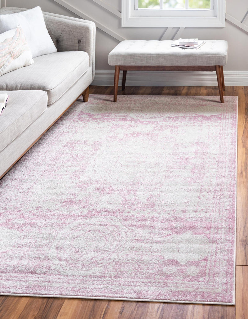 Dover Terrace Collection Area Rug -  Lagoon (Pink) Rectangle Pink  lifestyle 0