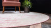 Dover Terrace Collection Area Rug -  Lagoon (Pink) Round Pink  lifestyle 3