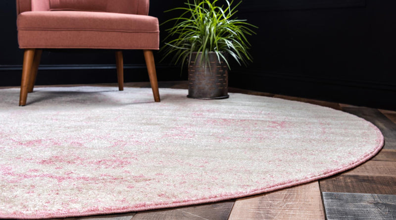 Dover Terrace Collection Area Rug -  Lagoon (Pink) Round Pink  lifestyle 3