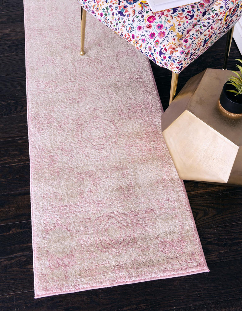 Dover Terrace Collection Area Rug -  Lagoon (Pink) Runner Pink  lifestyle 4