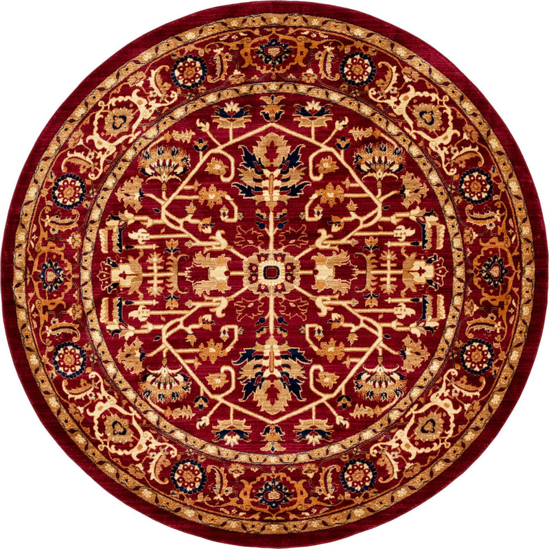 Coastal Haven Collection Area Rug - Seabreeze Round Burgundy  lifestyle 30