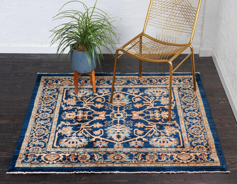 Coastal Haven Collection Area Rug - Seabreeze Square Navy Blue  lifestyle 46