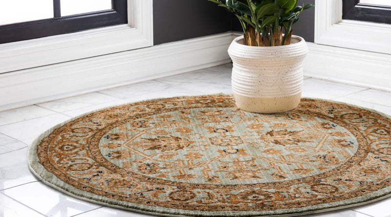 Coastal Haven Collection Area Rug - Seabreeze Round Light Green  lifestyle 73