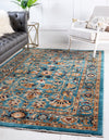 Coastal Haven Collection Area Rug - Seabreeze Rectangle Turquoise  lifestyle 8