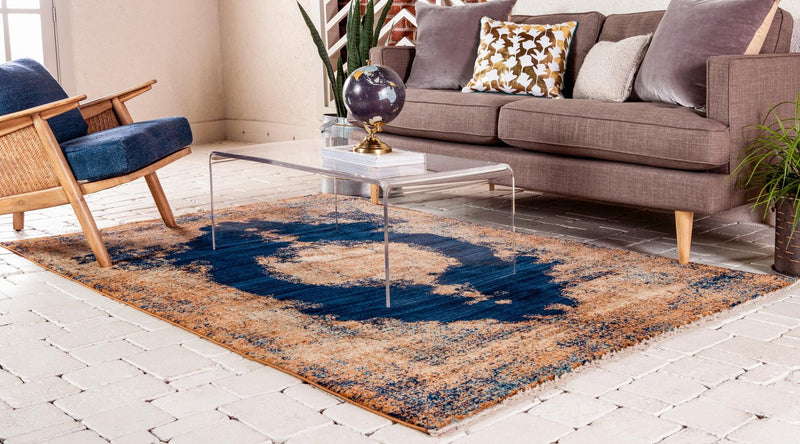 Coastal Haven Collection Area Rug -  Dunescape Rectangle Navy Blue  lifestyle 12