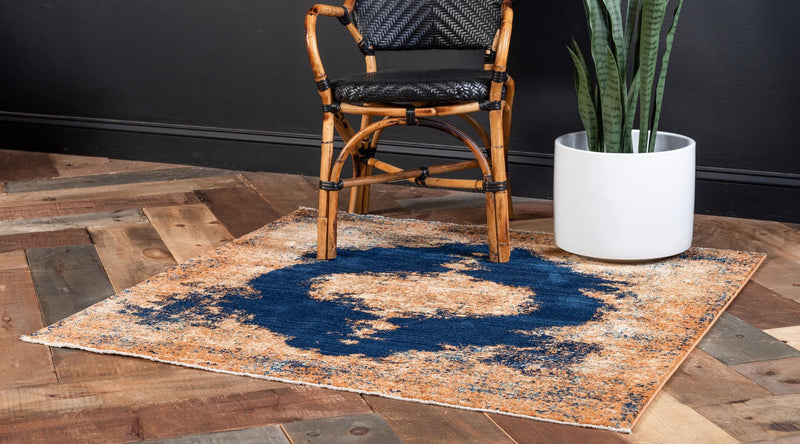 Coastal Haven Collection Area Rug -  Dunescape Square Navy Blue  lifestyle 46