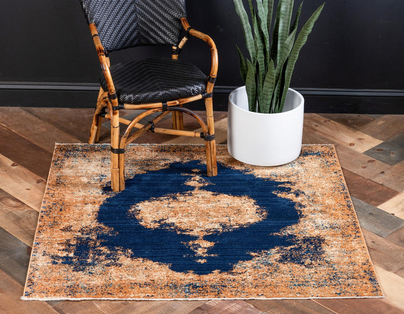 Coastal Haven Collection Area Rug -  Dunescape Square Navy Blue  lifestyle 52