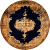 Coastal Haven Collection Area Rug -  Dunescape Round Navy Blue  lifestyle 35