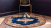 Coastal Haven Collection Area Rug -  Dunescape Round Navy Blue  lifestyle 47