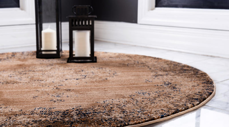 Coastal Haven Collection Area Rug -  Dunescape Round Light Brown  lifestyle 48