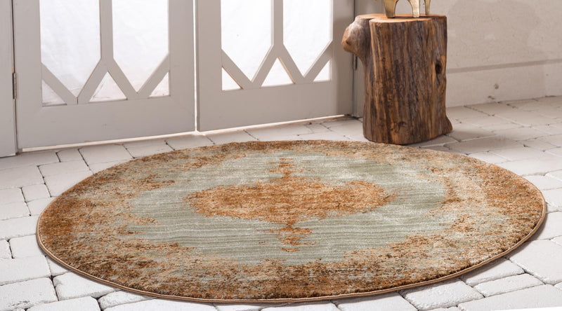 Coastal Haven Collection Area Rug -  Dunescape Round Light Green  lifestyle 72