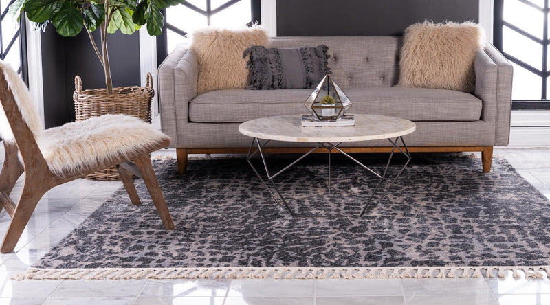 Himalaya Heights Collection Area Rug -  Manaslu Square Gray  lifestyle 39