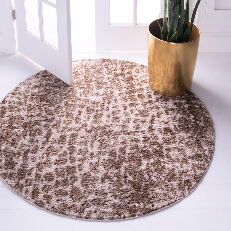 Himalaya Heights Collection Area Rug -  Manaslu Round Brown  lifestyle 42