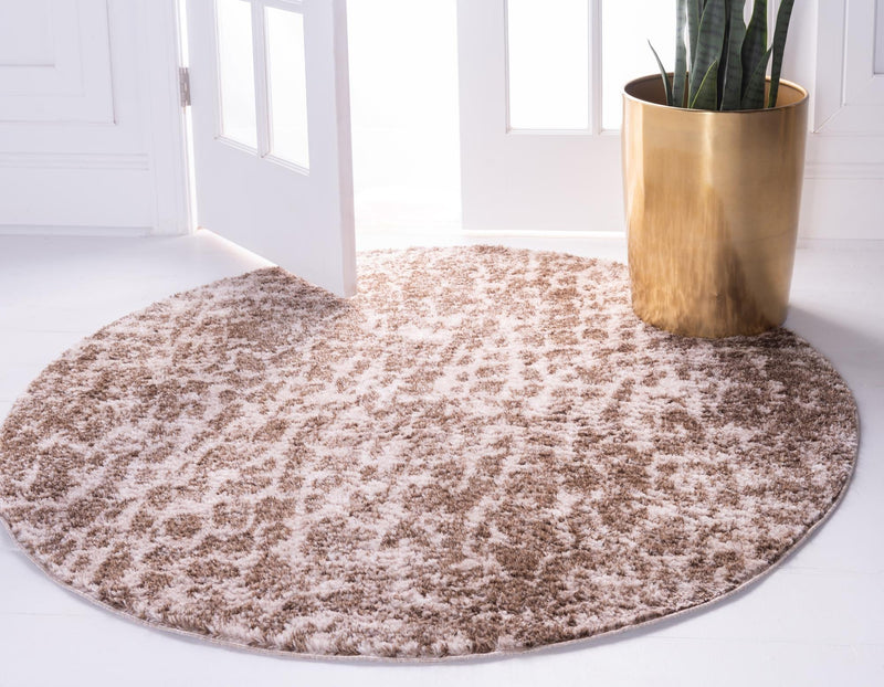 Himalaya Heights Collection Area Rug -  Manaslu Round Brown  lifestyle 51