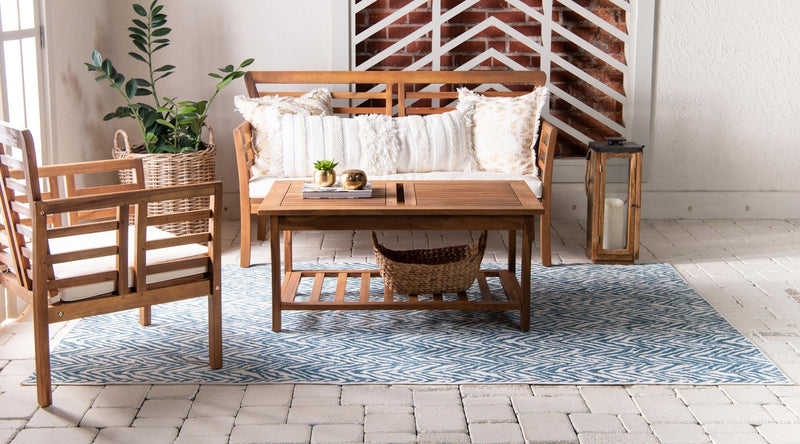 Patio Paradise Collection Area Rug -  Cove Rectangle Blue  lifestyle 8