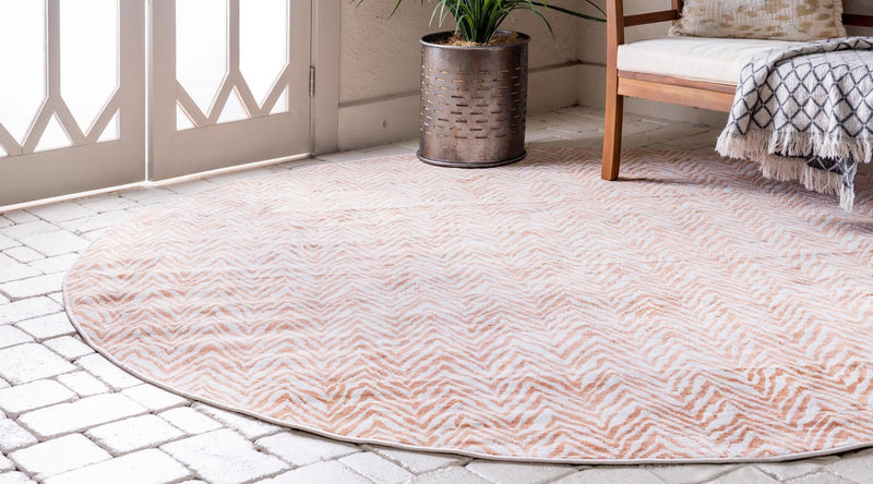 Patio Paradise Collection Area Rug -  Cove Round Peach  lifestyle 39