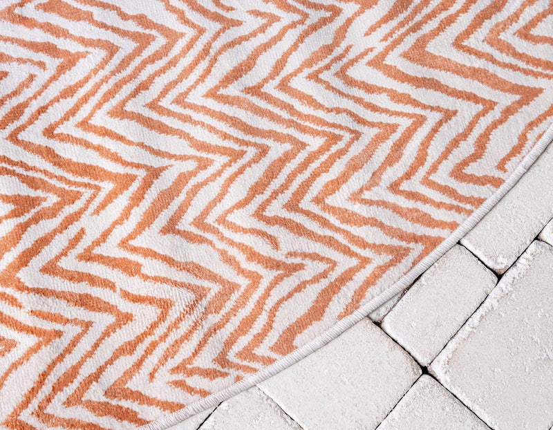 Patio Paradise Collection Area Rug -  Cove Round Peach  lifestyle 75