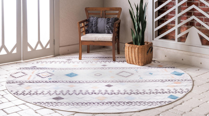 Patio Paradise Collection Area Rug -  Cabana Round Ivory  lifestyle 17