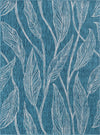 Garden Terrace Escape Collection Area Rug -  Evergreen (Teal) Rectangle Teal Main