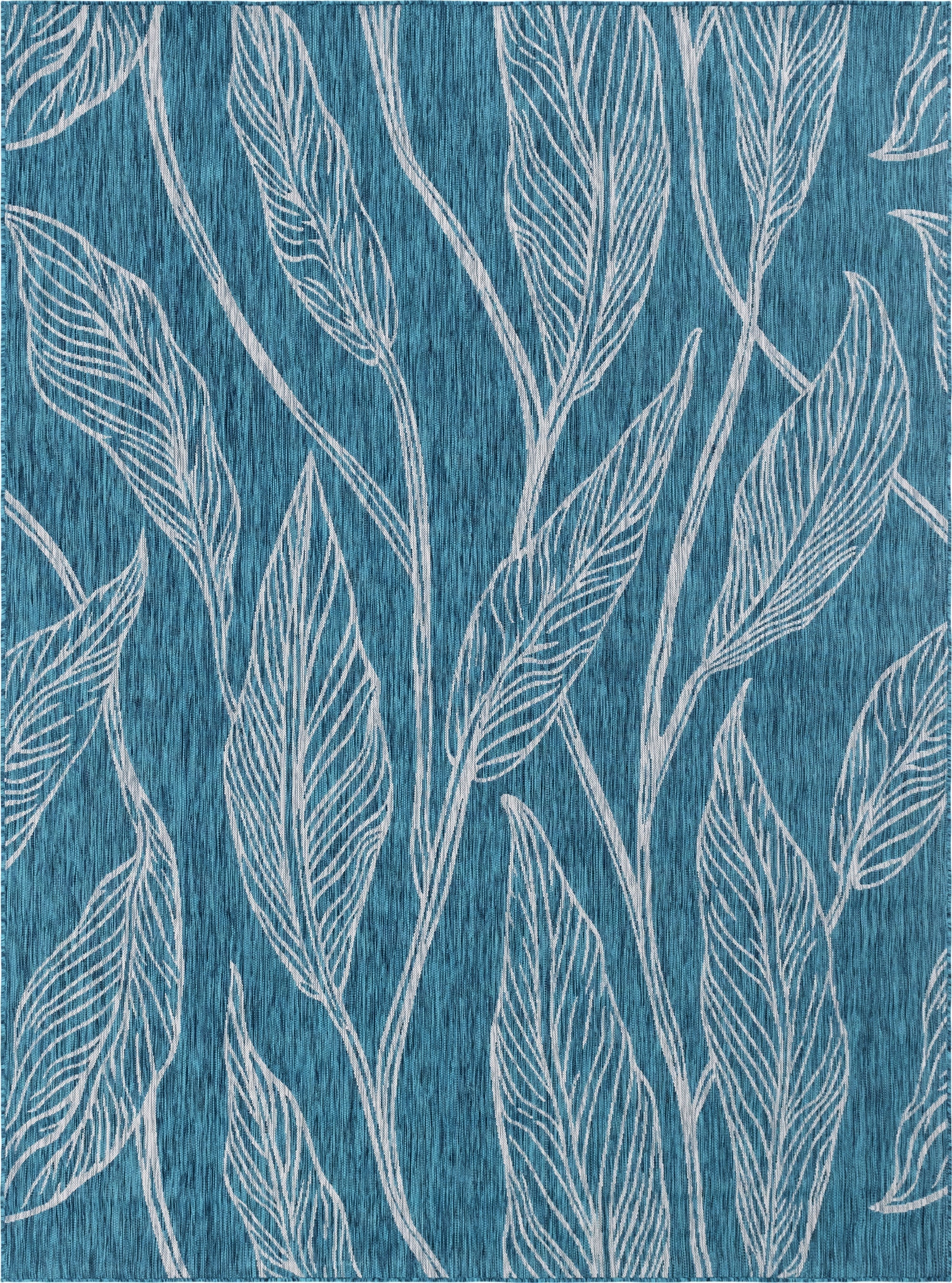 Seaside Blooms Collection Area Rug -  Evergreen (Teal)