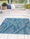 Garden Terrace Escape Collection Area Rug -  Evergreen (Teal) Rectangle Teal  lifestyle 0