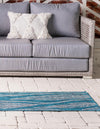 Garden Terrace Escape Collection Area Rug -  Evergreen (Teal) Runner Teal  lifestyle 6