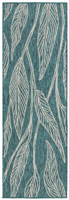 Garden Terrace Escape Collection Area Rug -  Evergreen (Teal) Runner Teal Main