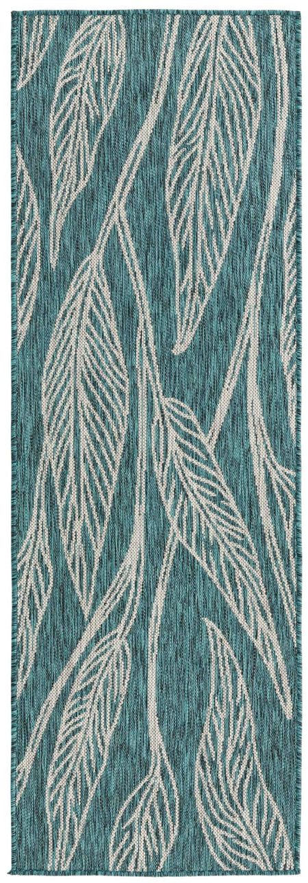 Seaside Blooms Collection Area Rug -  Evergreen (Teal)