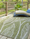 Garden Terrace Escape Collection Area Rug -  Evergreen (Green) Rectangle Green  lifestyle 3